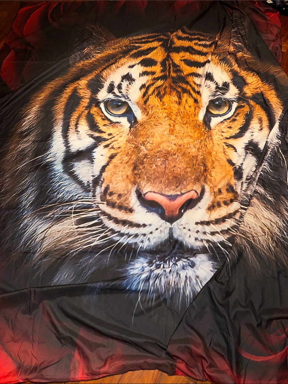 Tiger Face Duvet Cover - Bold Orange, Black & White Design 91x86 with 2 pillow